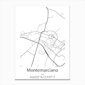 Montemarciano,Italy Minimalist Map Canvas Print