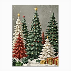 Abstract Christmas Trees Canvas Print