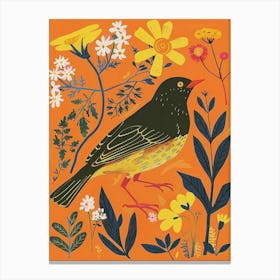 Spring Birds Blackbird 3 Canvas Print