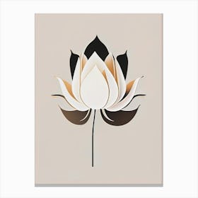American Lotus Retro Minimal 2 Canvas Print