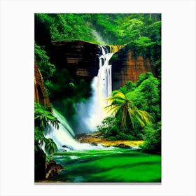 Laxapana Falls, Sri Lanka Nat Viga Style Canvas Print