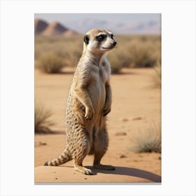 Beautiful Meerkat on the Lookout Canvas Print