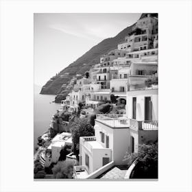 Positano, Italy, Black And White Photography 4 Canvas Print