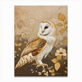 Barn Owl Japanese Painting 5 Canvas Print