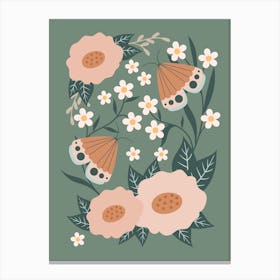 Lily Of The Valley Scandinavian Folk Canvas Print