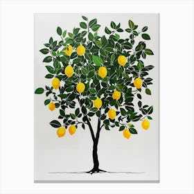 Lemon Tree Pixel Illustration 1 Canvas Print