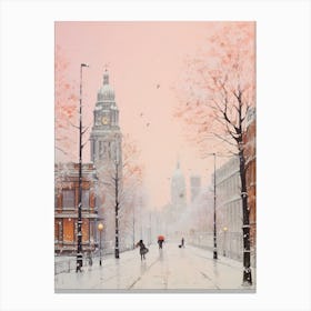 Dreamy Winter Painting Liverpool United Kingdom Canvas Print