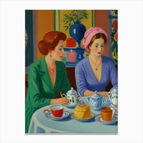 Two Women Having Tea Canvas Print