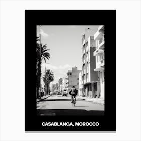 Poster Of Casablanca, Morocco, Mediterranean Black And White Photography Analogue 3 Canvas Print