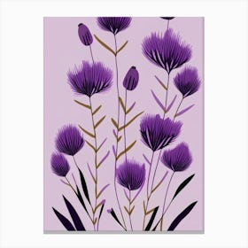 Purple Prairie Clover Wildflower Modern Muted Colours 1 Canvas Print