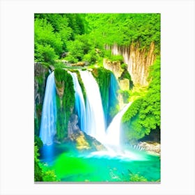 Skradinski Buk Waterfall, Croatia Majestic, Beautiful & Classic (1) Canvas Print