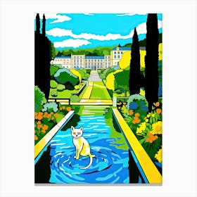 Versailles Gardens France, Cats Pop Art Style 4 Canvas Print