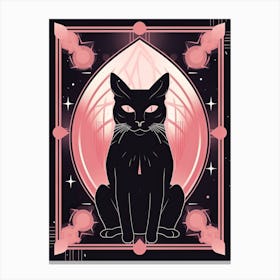 The Star Tarot Card, Black Cat In Pink 2 Canvas Print