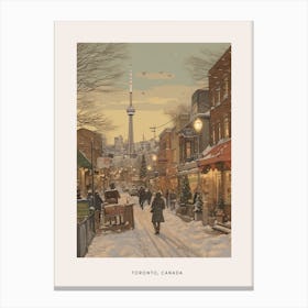Vintage Winter Poster Toronto Canada 3 Canvas Print