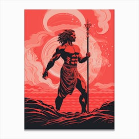  An Illustration Of Poseidon In The Style Of Neoclassicism 2 Canvas Print