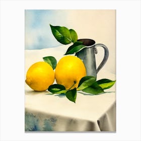 Lemon 3 Italian Watercolour fruit Canvas Print