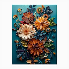 Quilling Flowers Canvas Print