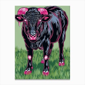 Bull With Pink Horns Canvas Print