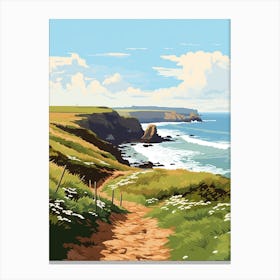 The Lizard Peninsula Coastal Path England 4 Hiking Trail Landscape Canvas Print