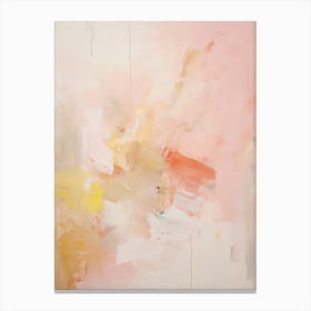 Pink And Yellow, Abstract Raw Painting 1 Canvas Print