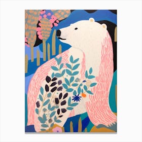 Maximalist Animal Painting Polar Bear 3 Canvas Print