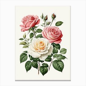 Vintage Galleria Style Rose Art Painting 26 Canvas Print