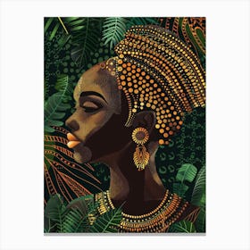 African Woman In The Jungle 2 Canvas Print