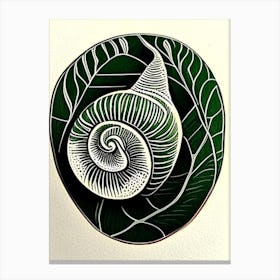 Apple Snail 1 Linocut Canvas Print