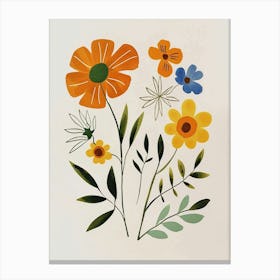 Painted Florals Marigold 2 Canvas Print