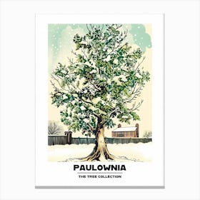 Paulownia Tree Storybook Illustration 2 Poster Canvas Print