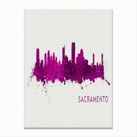 Sacramento California City Purple Canvas Print