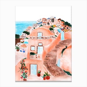 Santorini Vacay Canvas Print