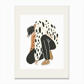 Woman In A Leopard Sweater Canvas Print