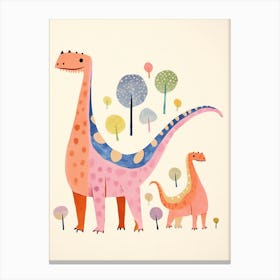 Nursery Dinosaur Family 5 Canvas Print