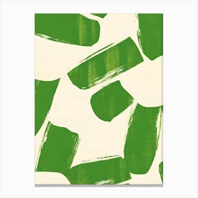 Green Brushstrokes Canvas Print