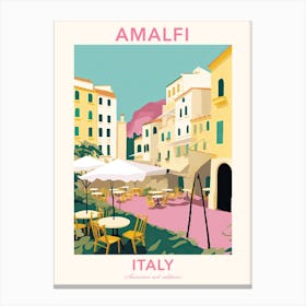 Amalfi, Italy, Flat Pastels Tones Illustration 7 Poster Canvas Print