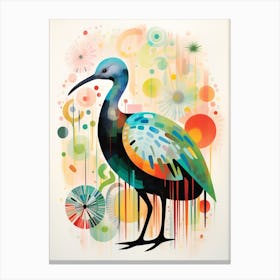 Bird Painting Collage Kiwi 4 Canvas Print