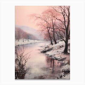 Dreamy Winter Painting The Lake District England 1 Canvas Print