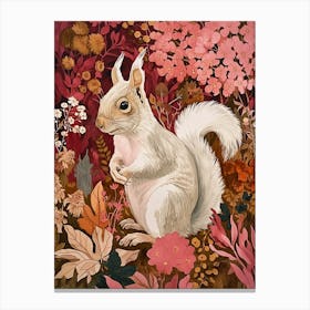 Floral Animal Painting Squirrel 3 Canvas Print