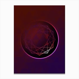 Geometric Neon Glyph on Jewel Tone Triangle Pattern 372 Canvas Print