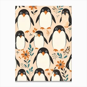Floral Cute Baby Penguin Nursery (25) Canvas Print