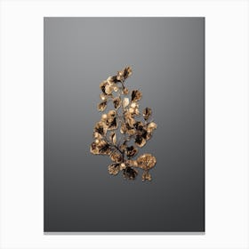 Gold Botanical Spathula Leaved Thorn Flower on Soft Gray n.4564 Canvas Print