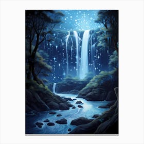 Starry Night Waterfall Canvas Print