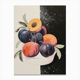 Art Deco Plums & Nectarines Canvas Print