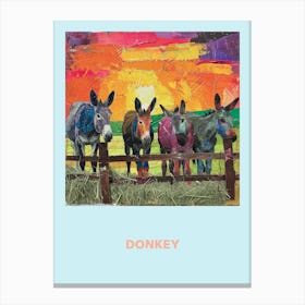 Donkeys Collage Poster 4 Canvas Print