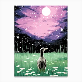 Duck In The Night Sky Canvas Print