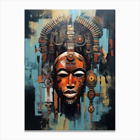 Beyond the Horizon: African Masked Rhythms Canvas Print