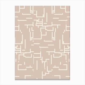 Minimalist Abstract Lines Neutral Beige Canvas Print
