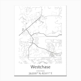 Westchase,United States Minimalist Map Lienzo