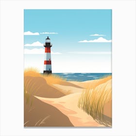 Baltic Sea And North Sea, Minimalist Ocean and Beach Retro Landscape Travel Poster Set #5 Canvas Print